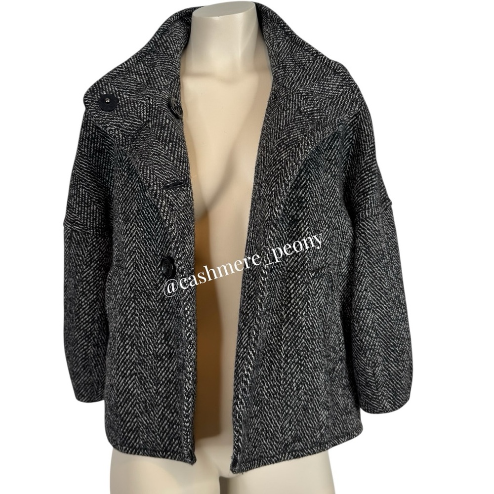 BCBGMaxAzria Black Tweed Wool Cropped Jacket Medium - Picture 8 of 13
